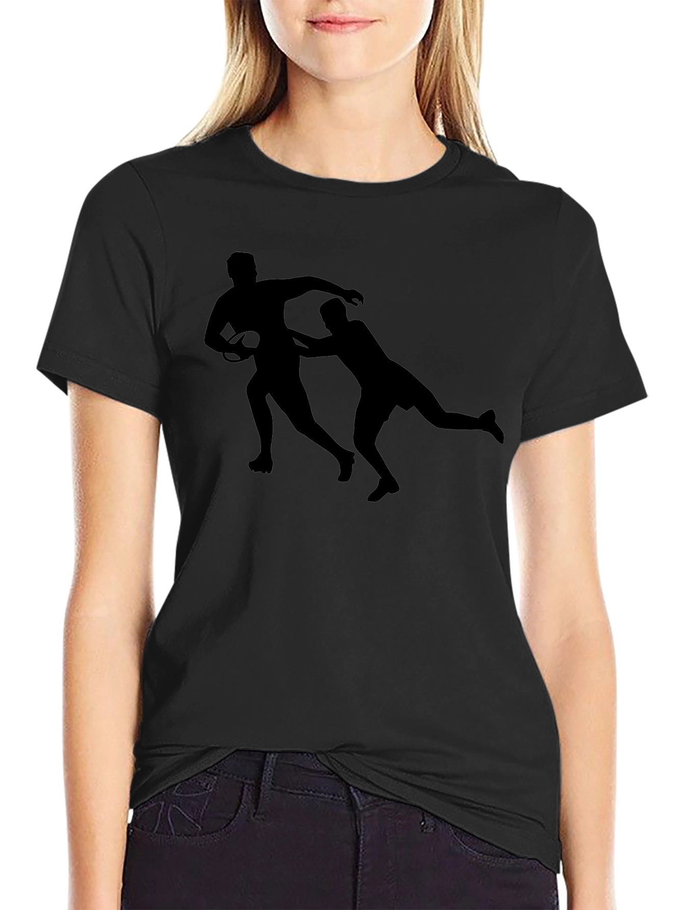 Rugby Silhouette Black T-Shirt