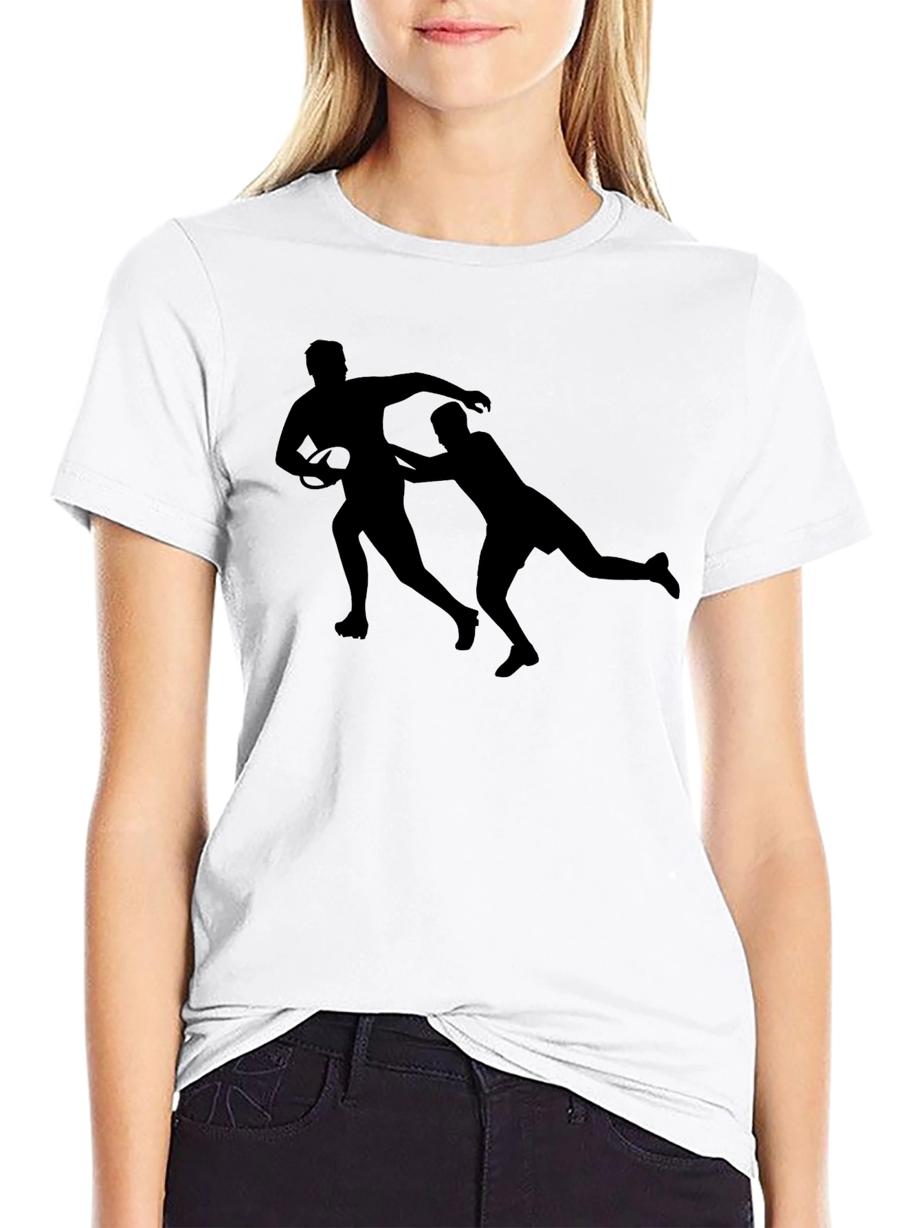 Rugby Silhouette Black T-Shirt