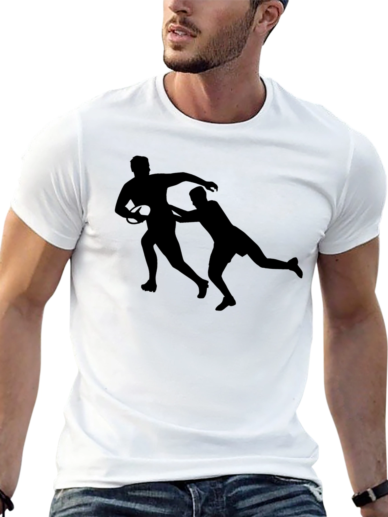 Rugby Silhouette Black T-Shirt