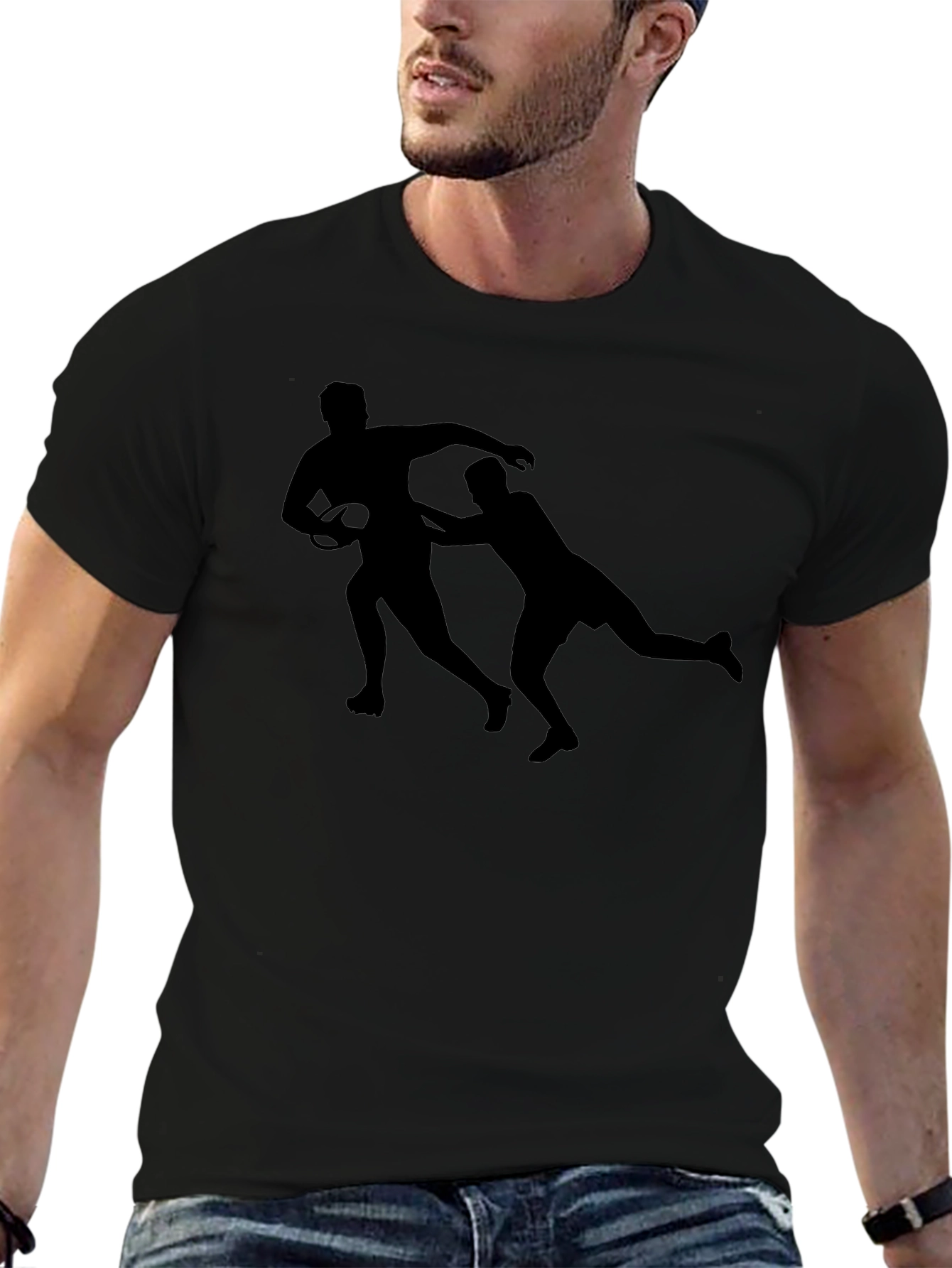 Rugby Silhouette Black T-Shirt