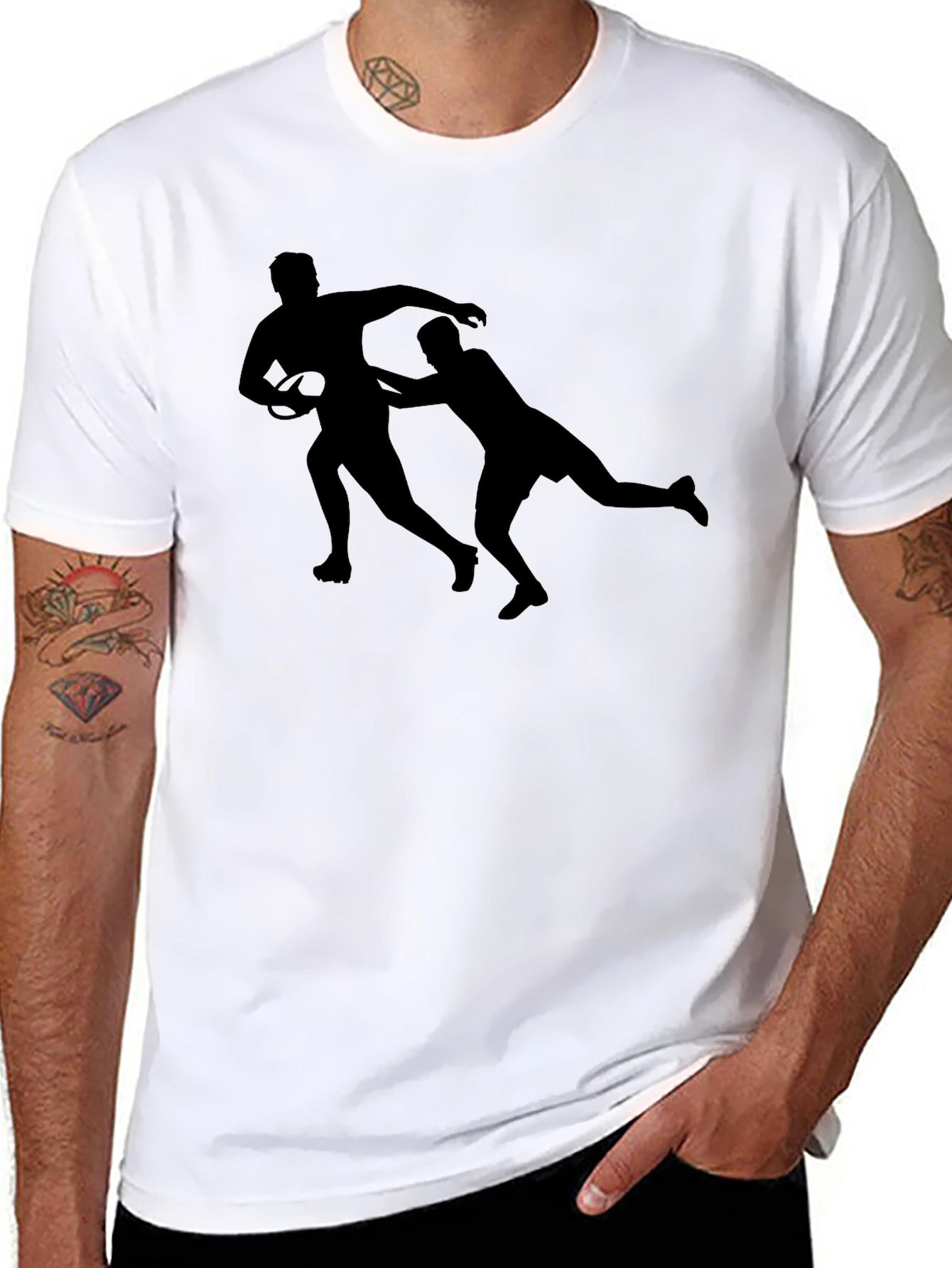 Rugby Silhouette Black T-Shirt