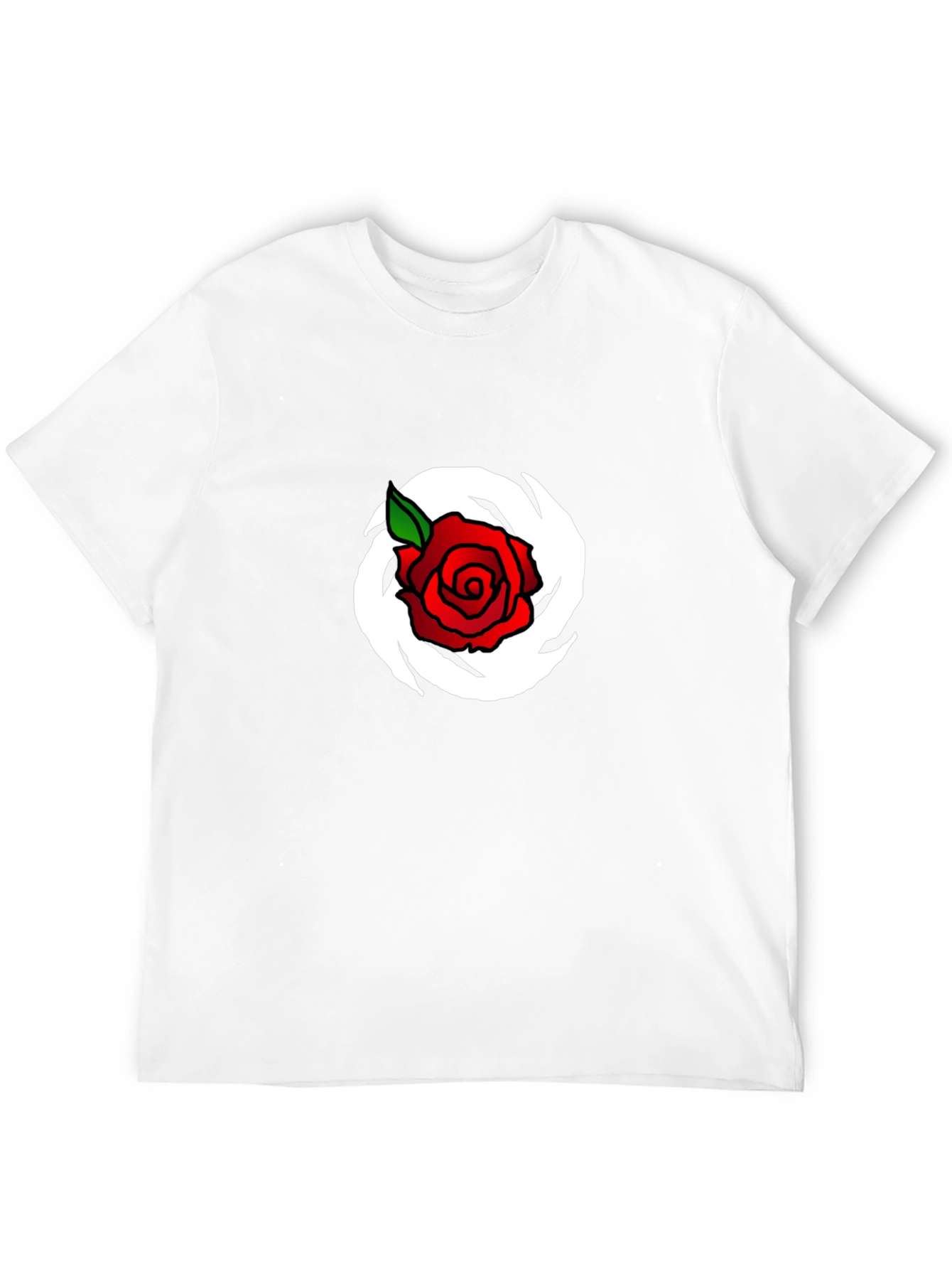 Rose Graphic Print T-Shirt - Black