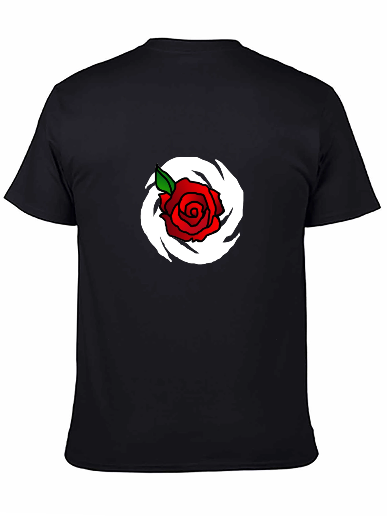 Rose Graphic Print T-Shirt - Black