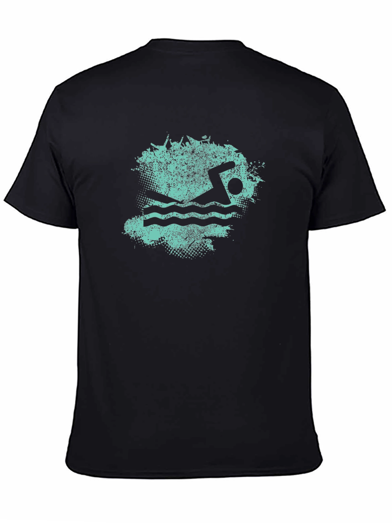 Swimmer Graphic Tee - Black Cotton Blend