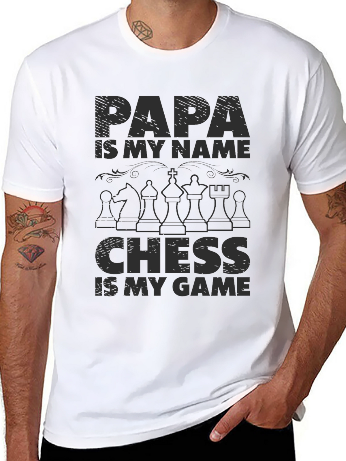 Papa Chess Game Graphic T-Shirt