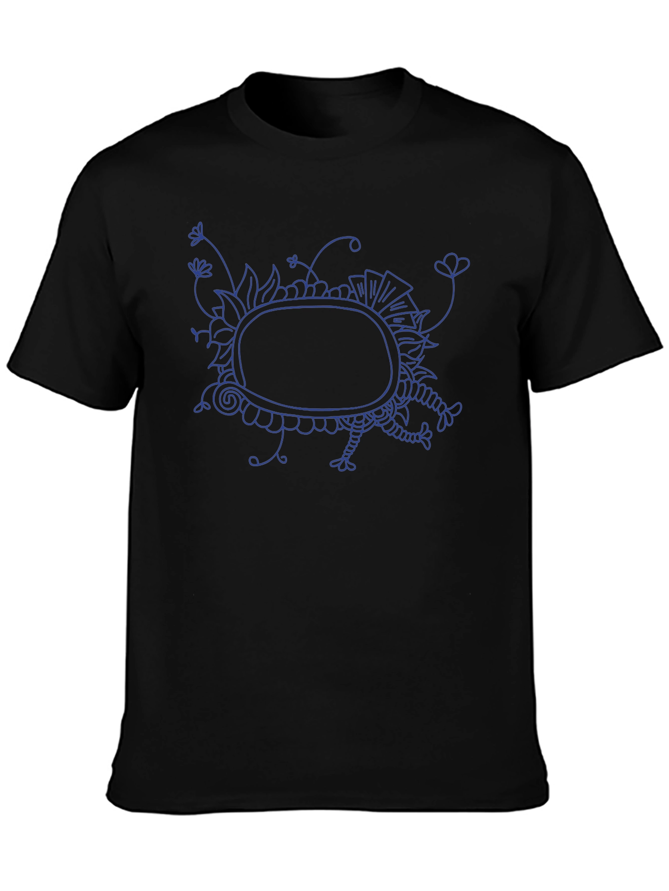 Abstract Graphic Print Mens Black T-Shirt