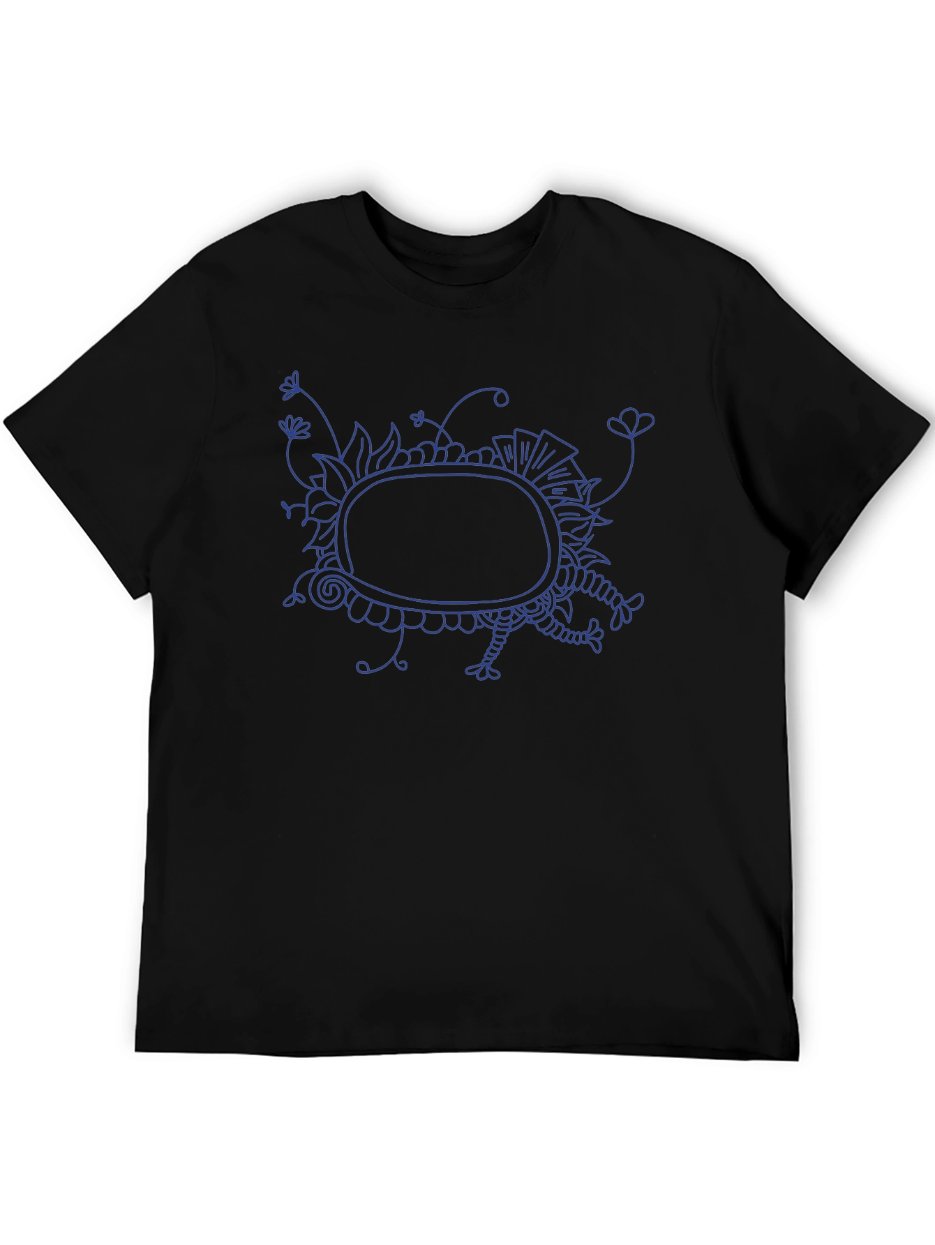Abstract Graphic Print Mens Black T-Shirt