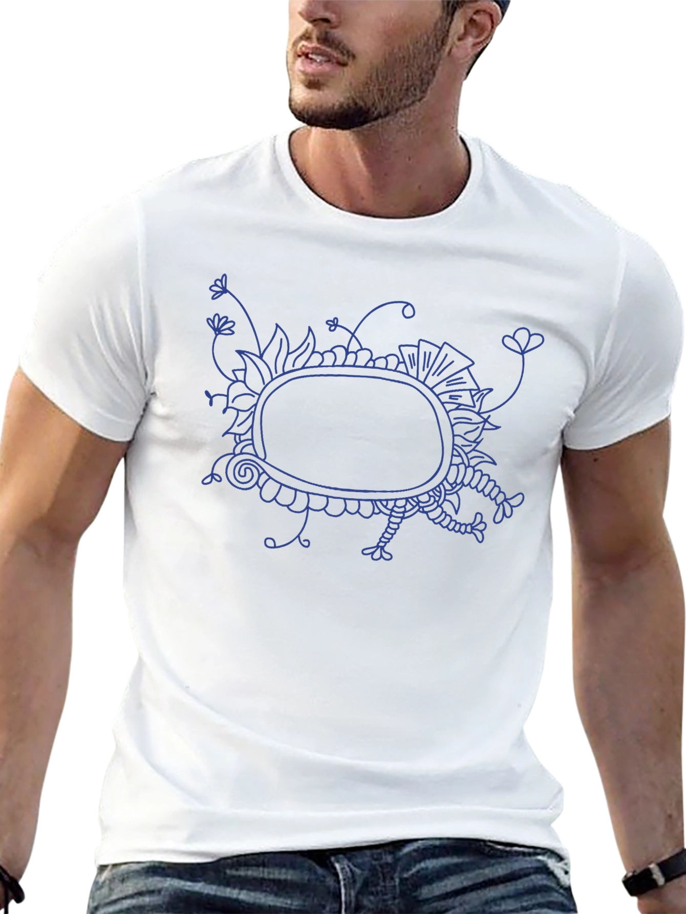 Abstract Graphic Print Mens Black T-Shirt