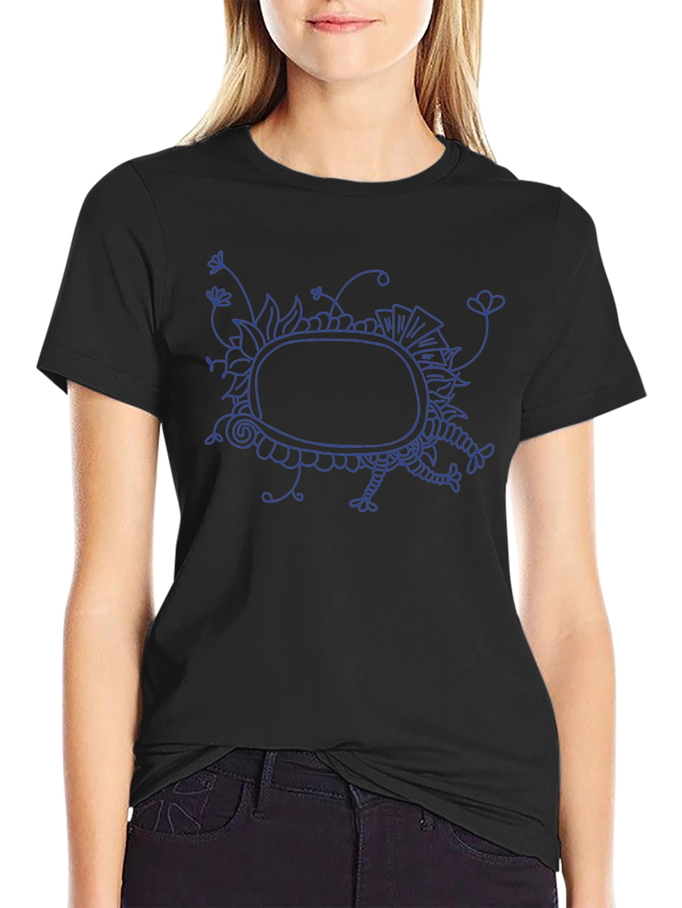 Abstract Graphic Print Mens Black T-Shirt