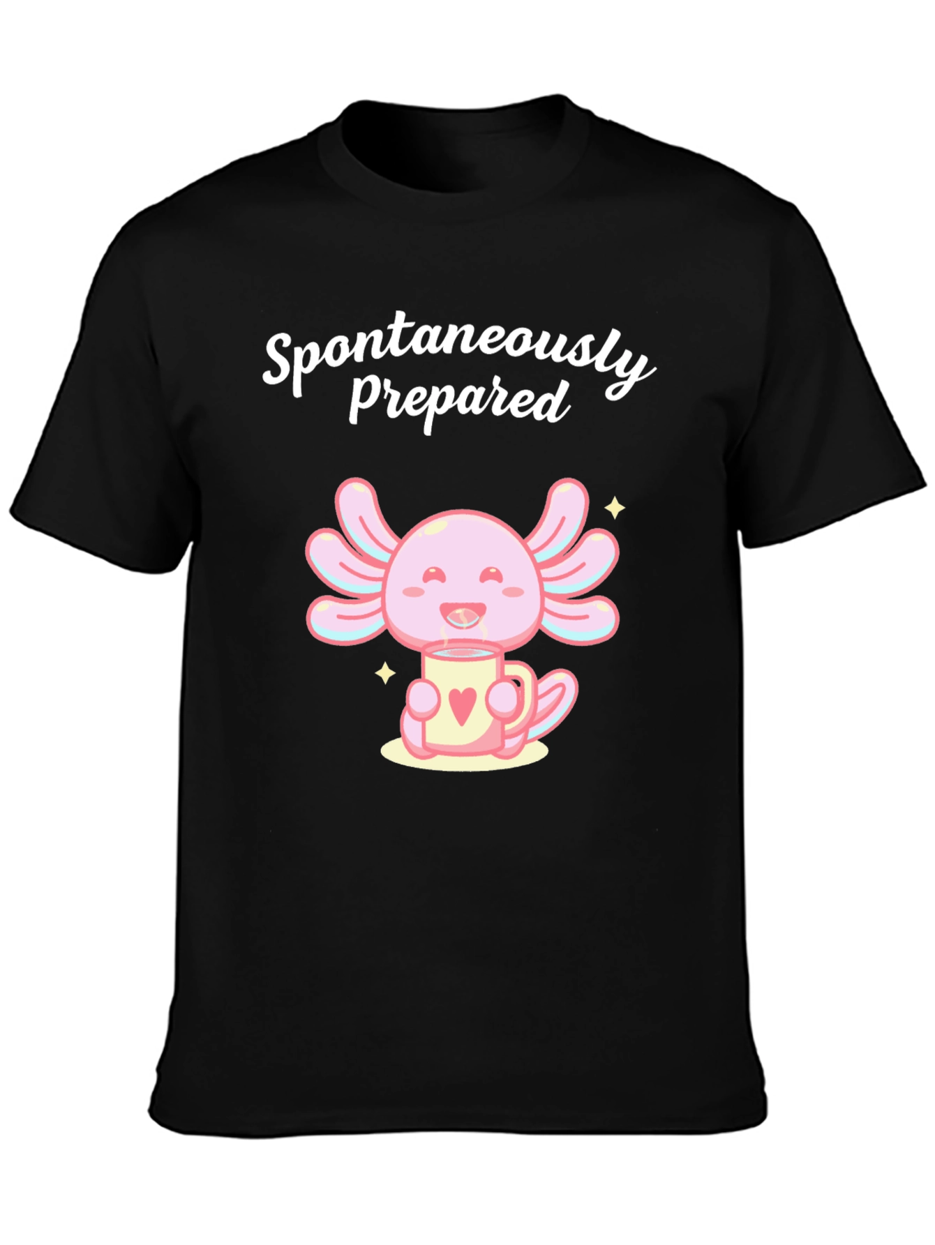 Spontaneously Prepared Axolotl Black T-Shirt