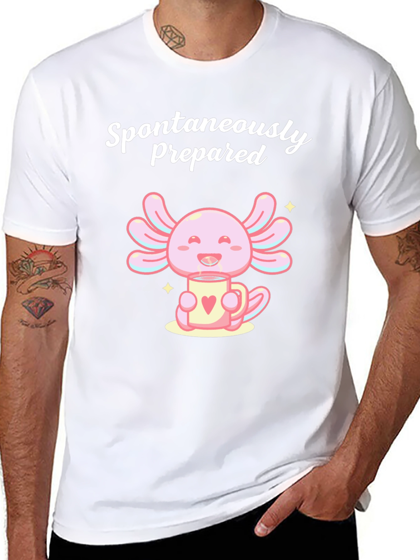 Spontaneously Prepared Axolotl Black T-Shirt
