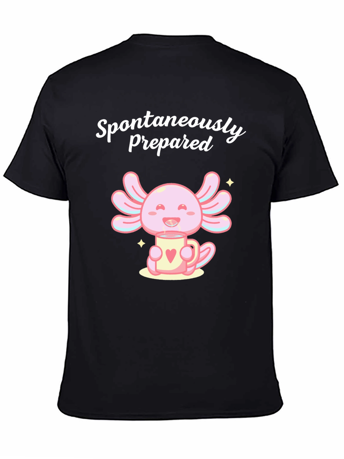 Spontaneously Prepared Axolotl Black T-Shirt