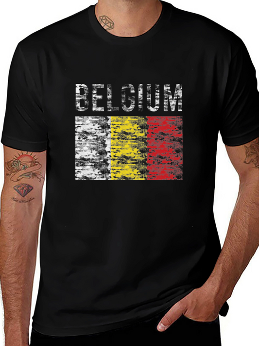 Belgium Flag T-Shirt - Black