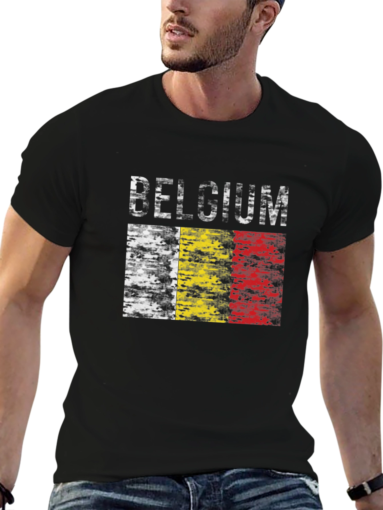 Belgium Flag T-Shirt - Black