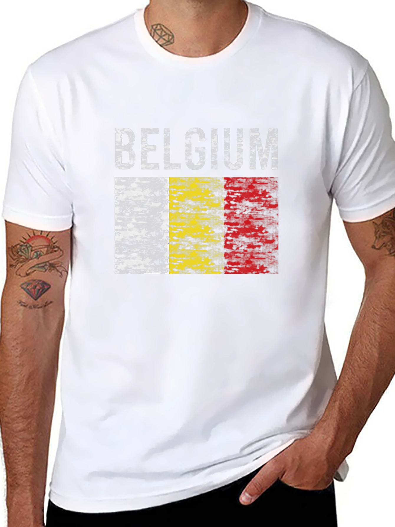 Belgium Flag T-Shirt - Black