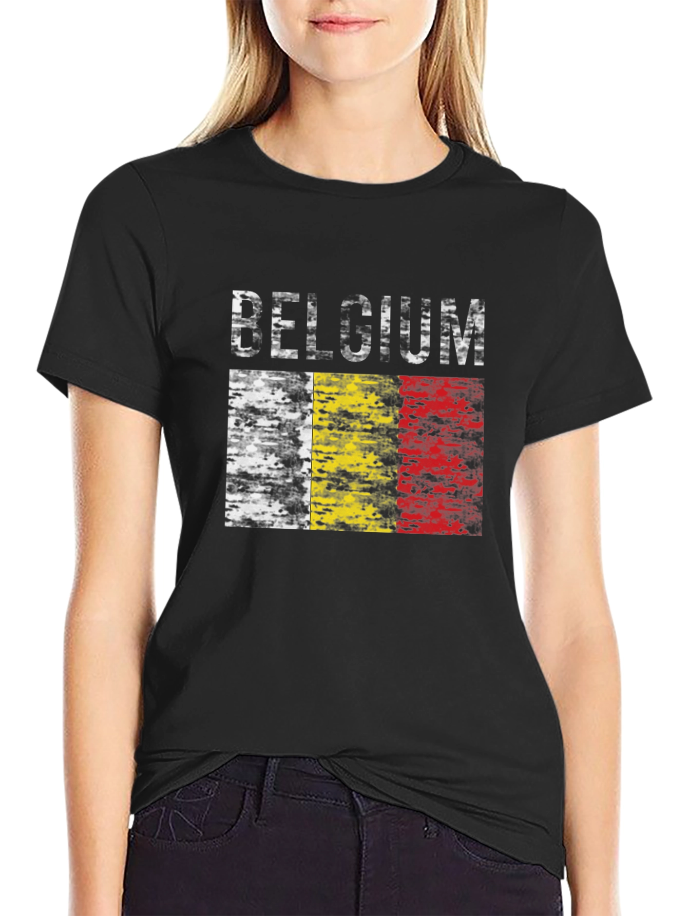 Belgium Flag T-Shirt - Black