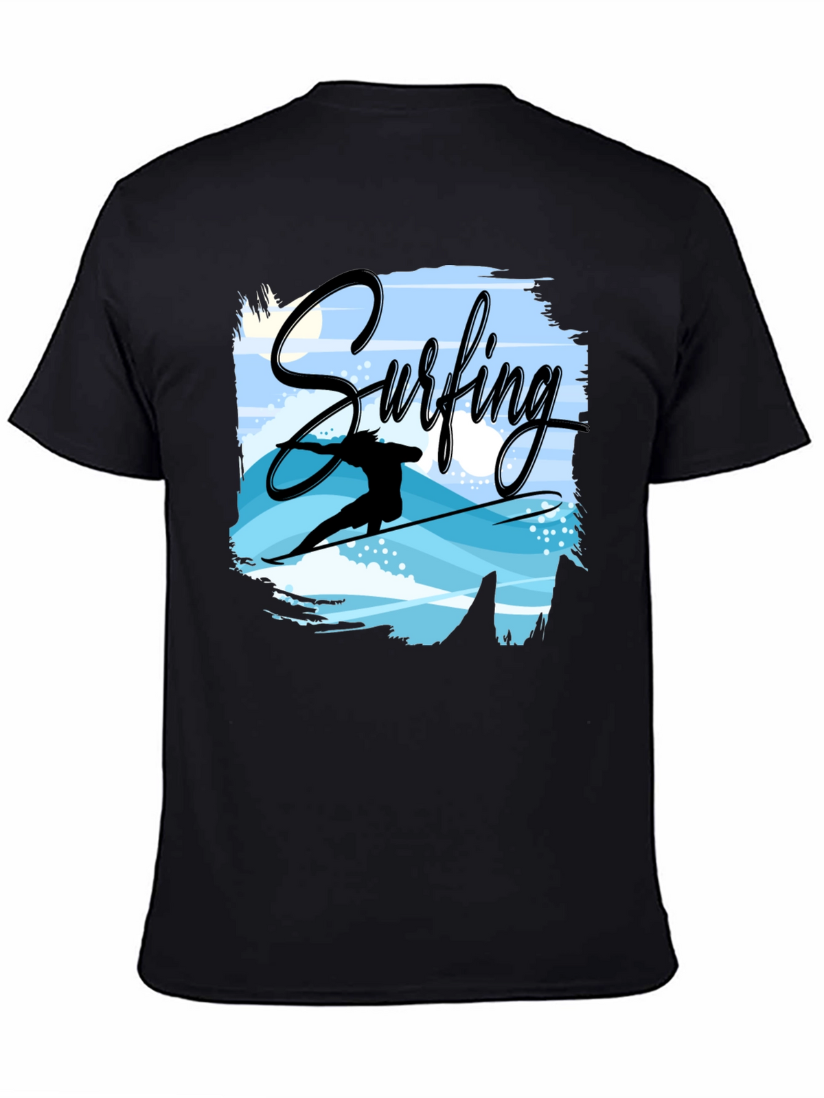 Surfing Graphic T-Shirt - Black