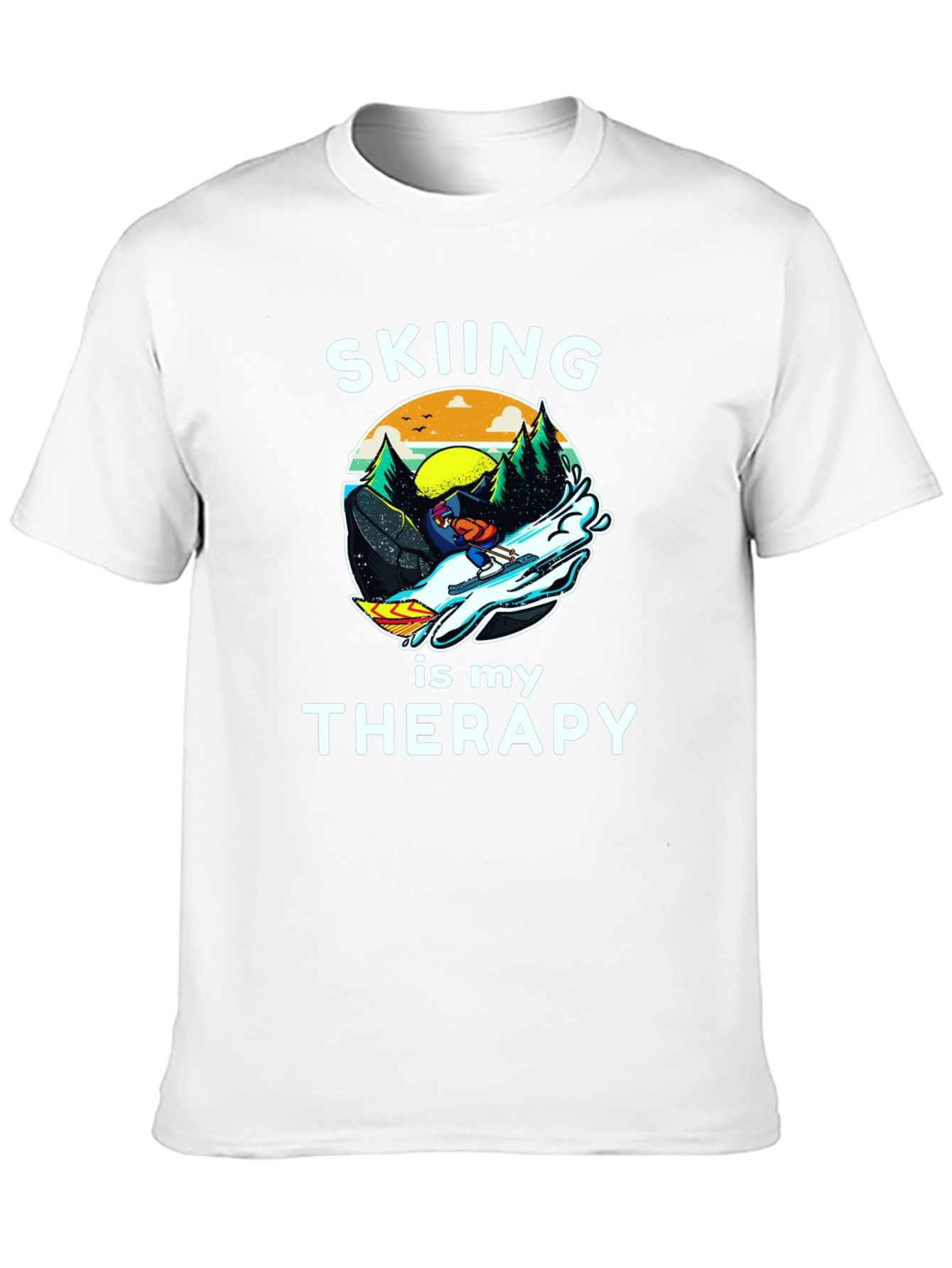 Skiing is My Therapy Graphic T-Shirt