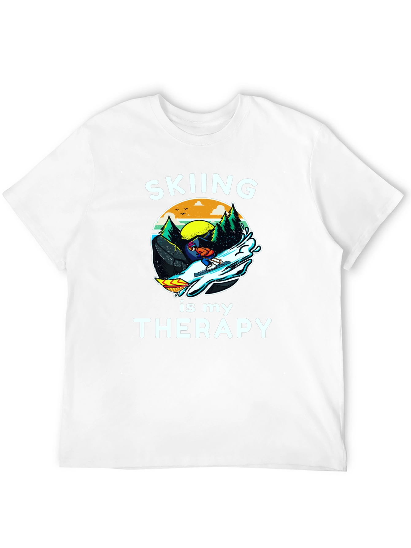 Skiing is My Therapy Graphic T-Shirt