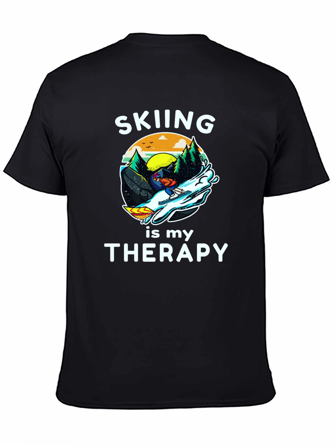 Skiing is My Therapy Graphic T-Shirt
