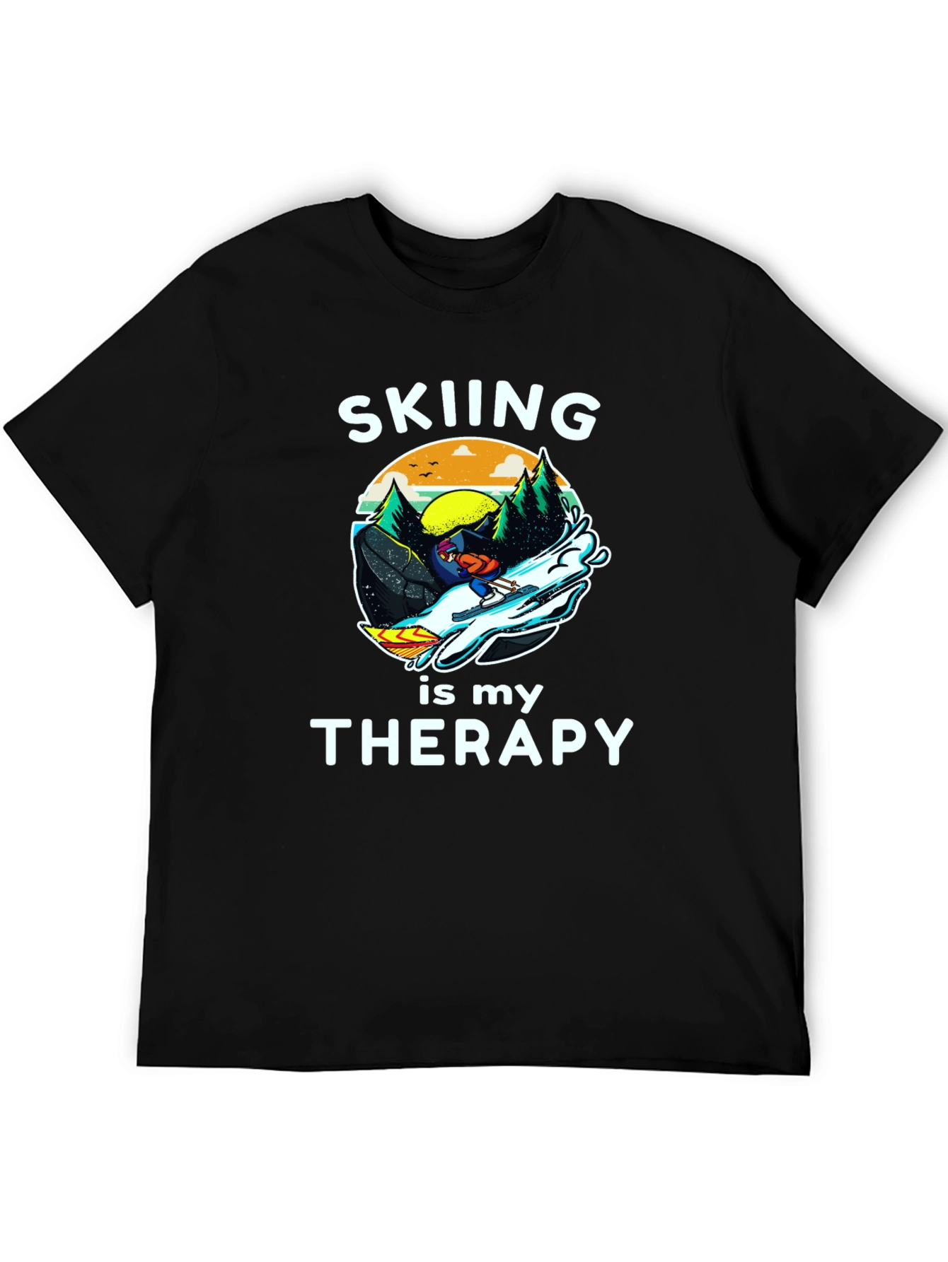 Skiing is My Therapy Graphic T-Shirt