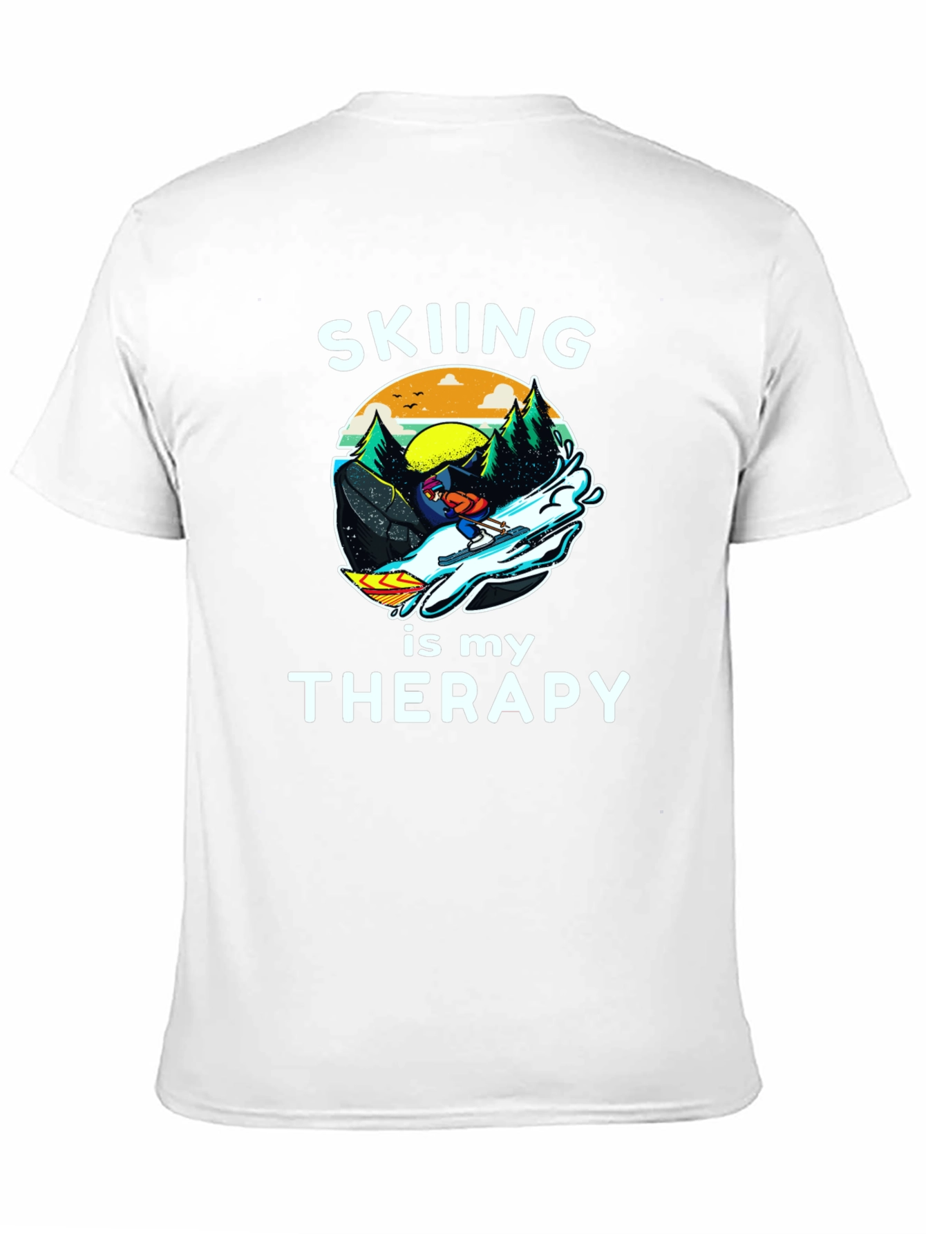 Skiing is My Therapy Graphic T-Shirt