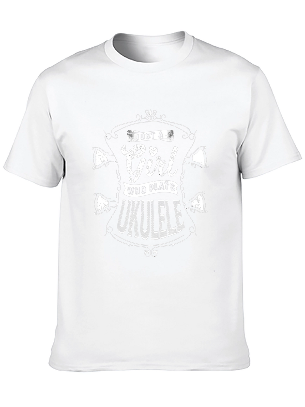 Girl Who Plays Ukulele Black T-Shirt