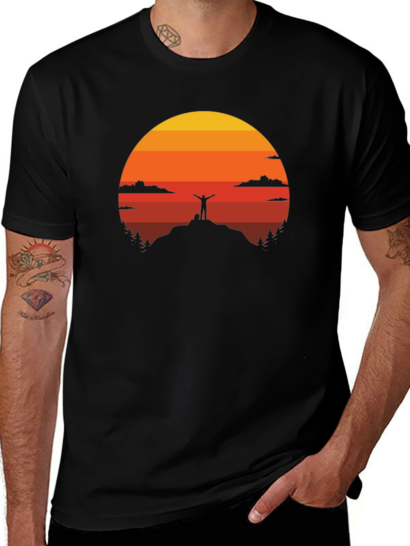 Sunset Silhouette Graphic Tee - Adventure Awaits!