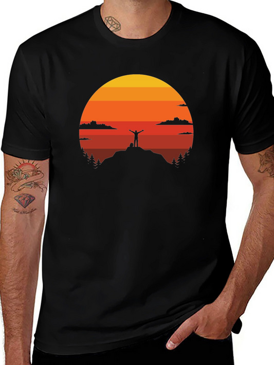 Sunset Silhouette Graphic Tee - Adventure Awaits!