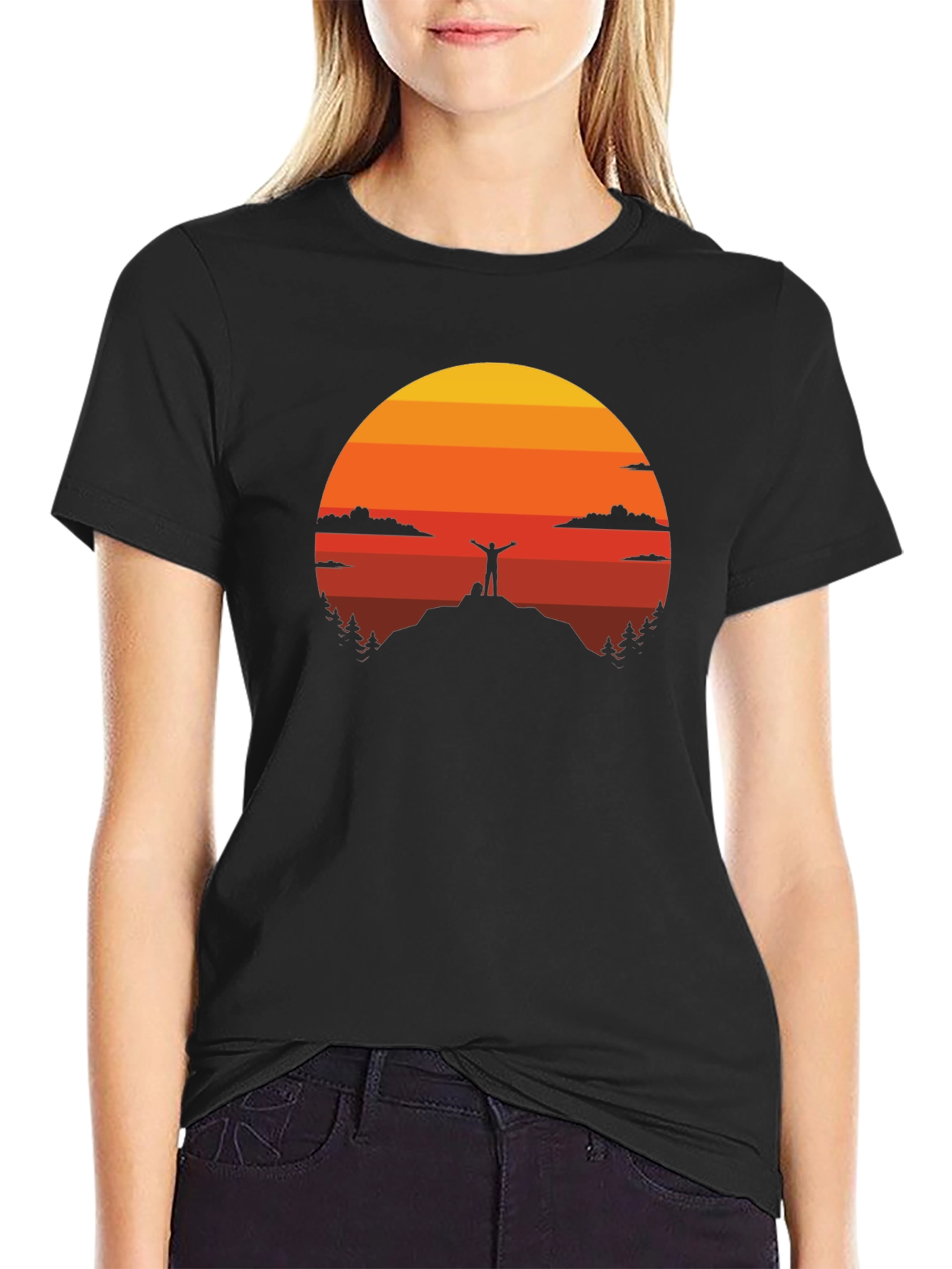 Sunset Silhouette Graphic Tee - Adventure Awaits!
