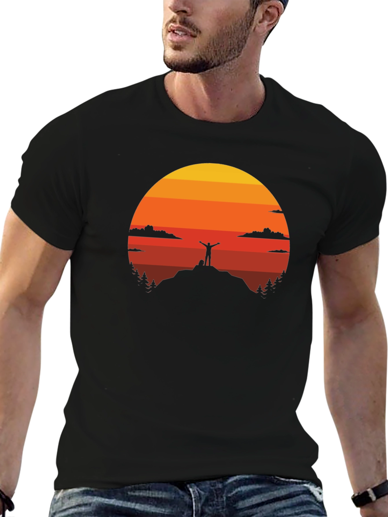 Sunset Silhouette Graphic Tee - Adventure Awaits!