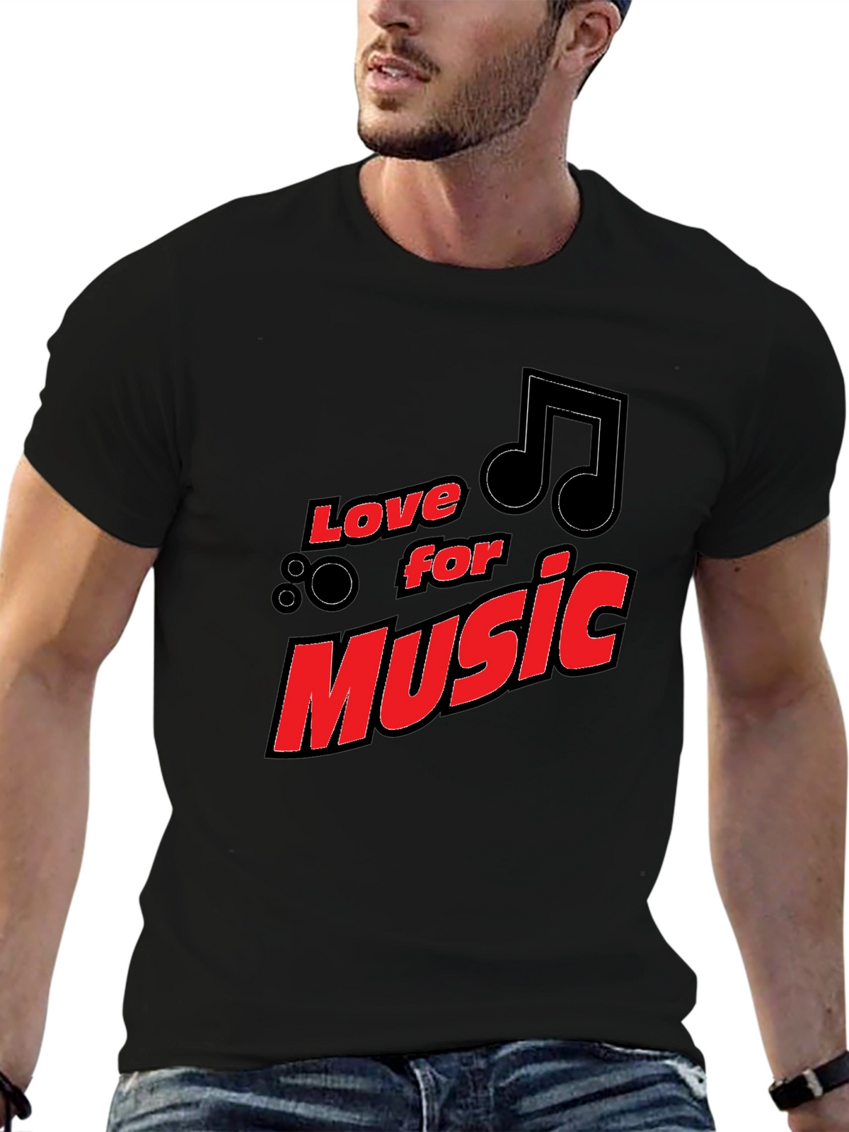Love for Music Black Graphic Tee