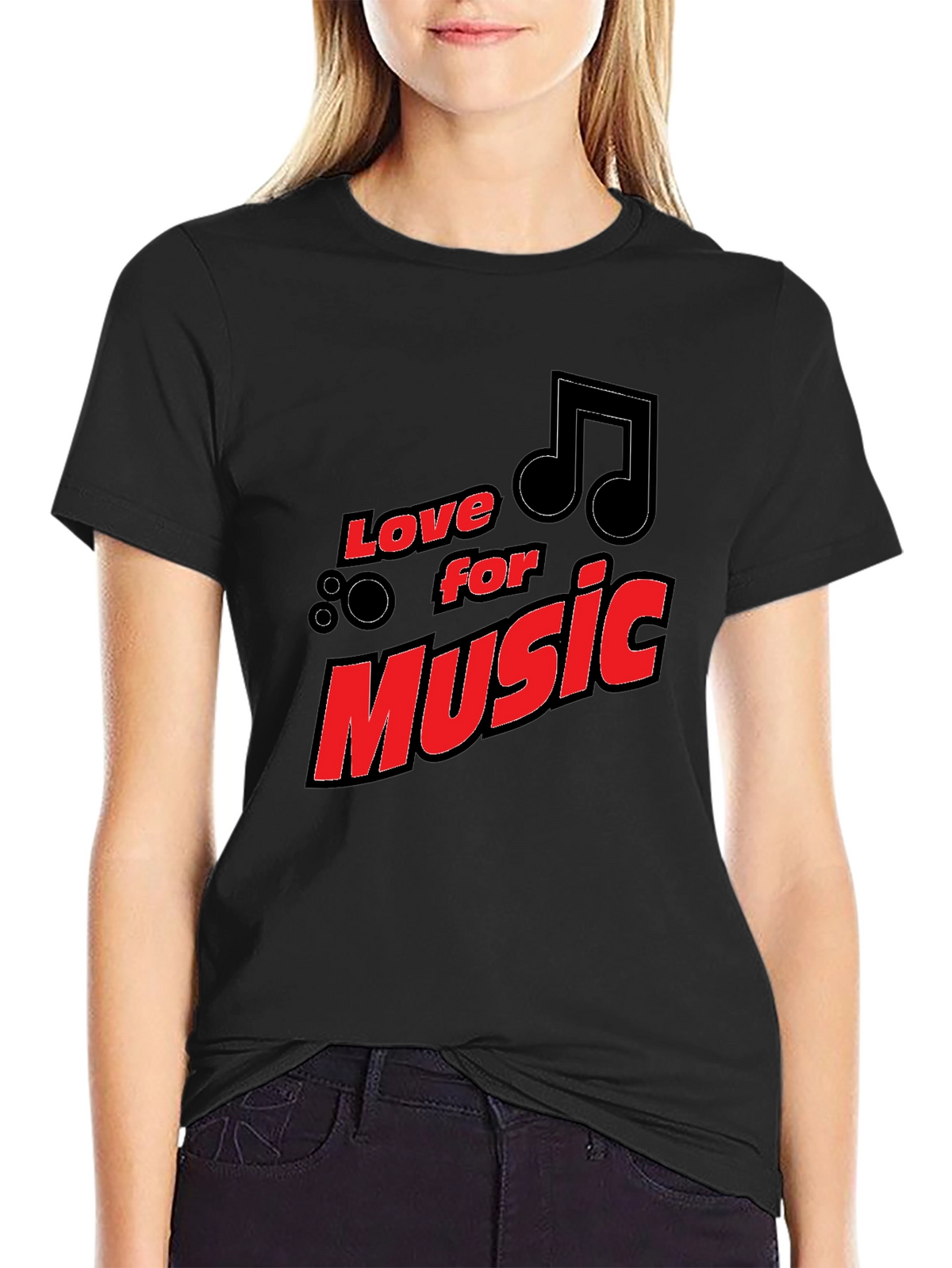Love for Music Black Graphic Tee