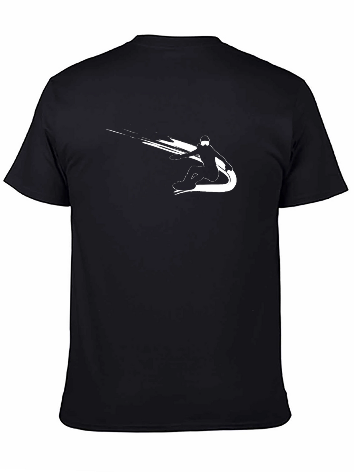 Mens Black Snowboarding Graphic Tee