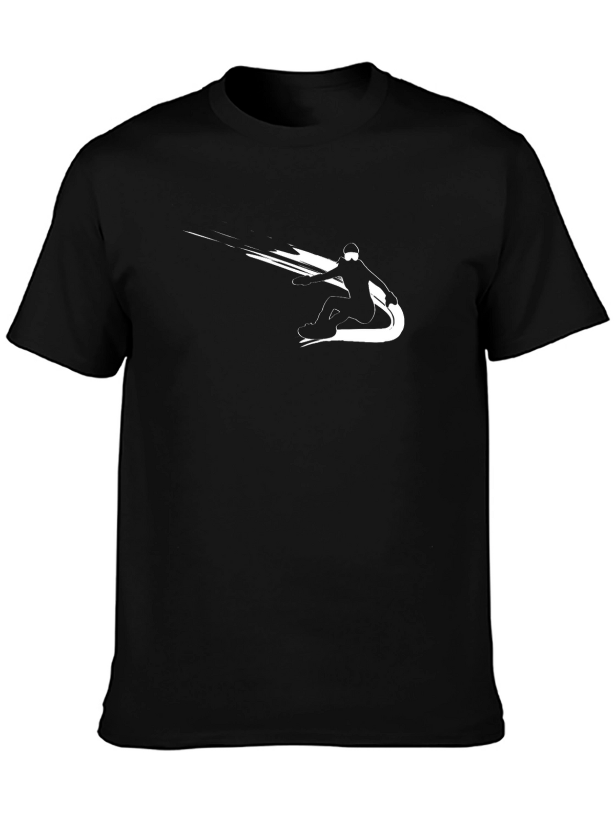 Mens Black Snowboarding Graphic Tee