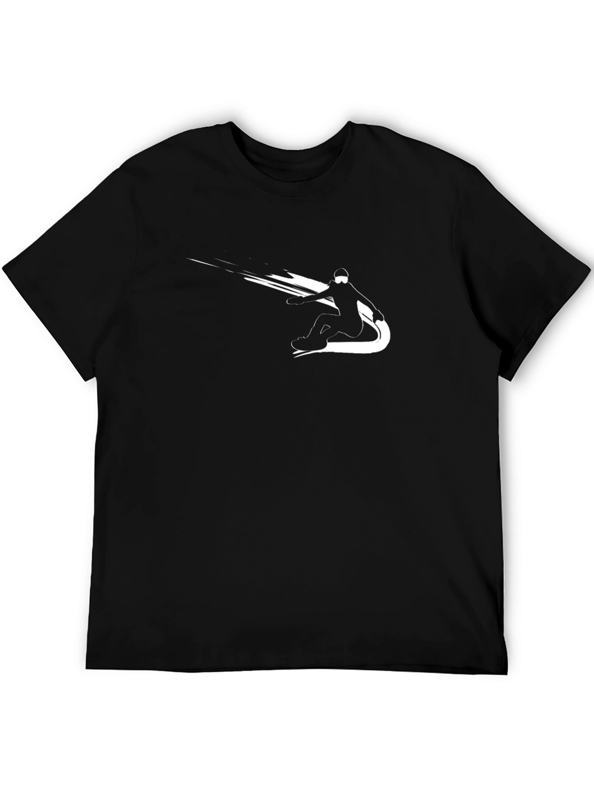 Mens Black Snowboarding Graphic Tee