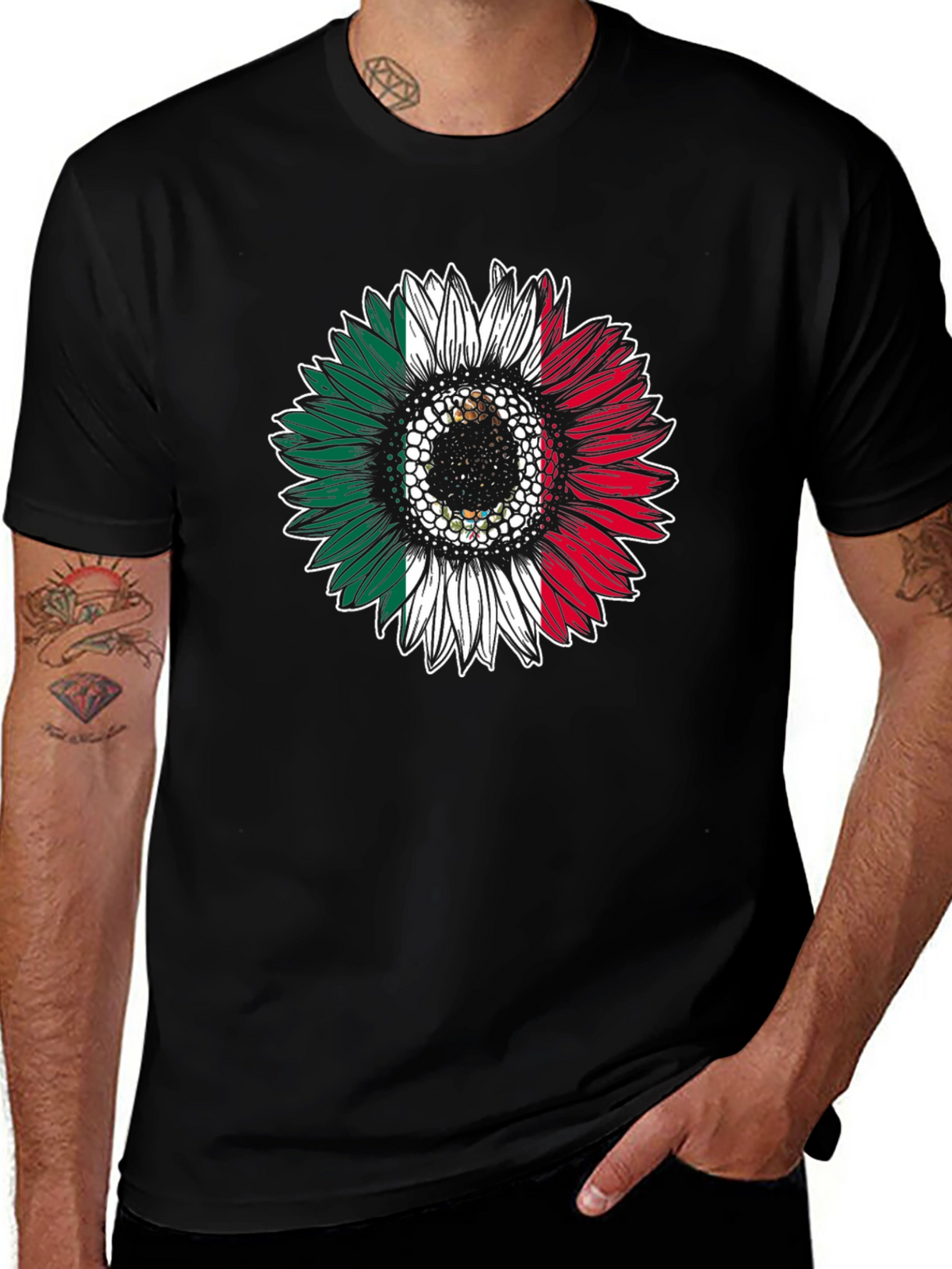 Mexican Flag Sunflower T-Shirt