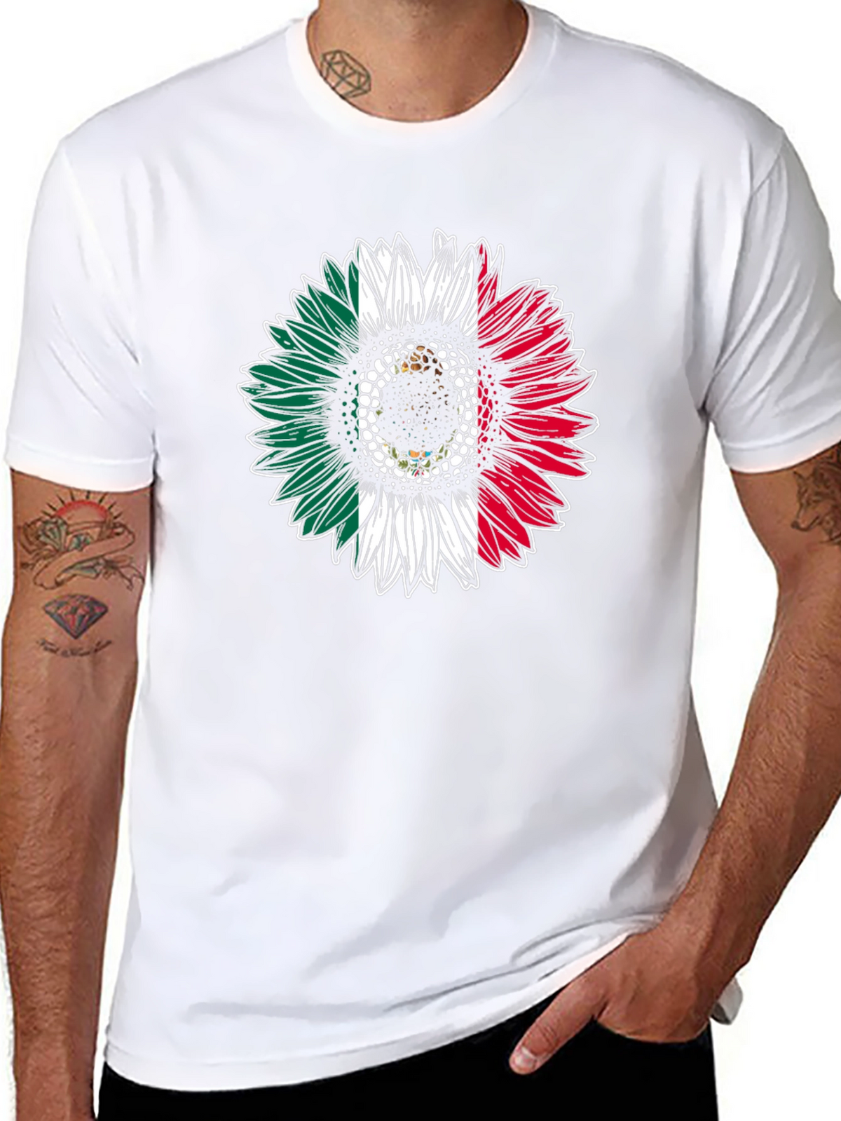 Mexican Flag Sunflower T-Shirt
