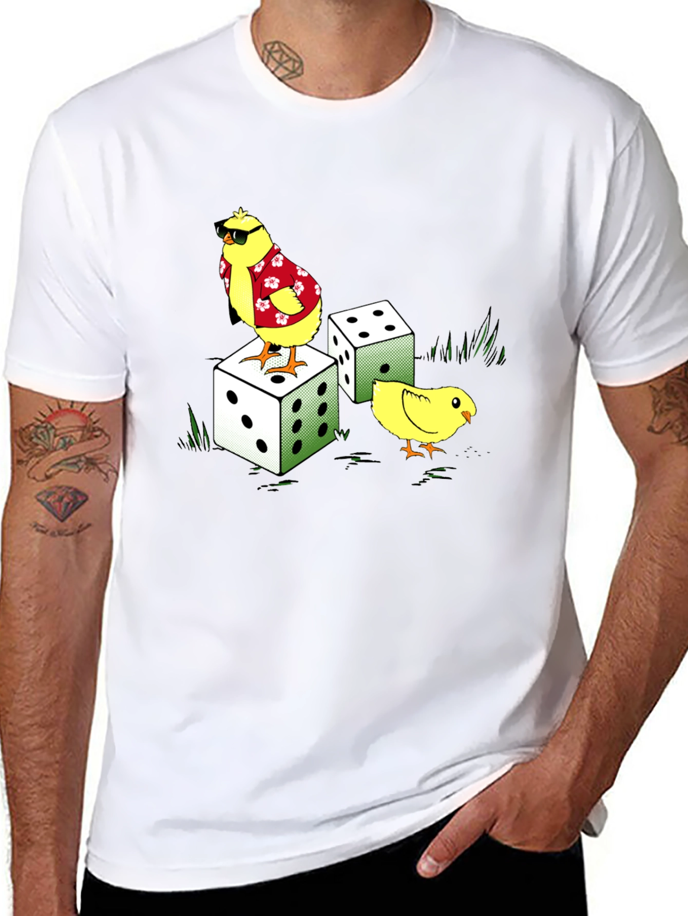 Cool Chickens Dice Graphic Tee
