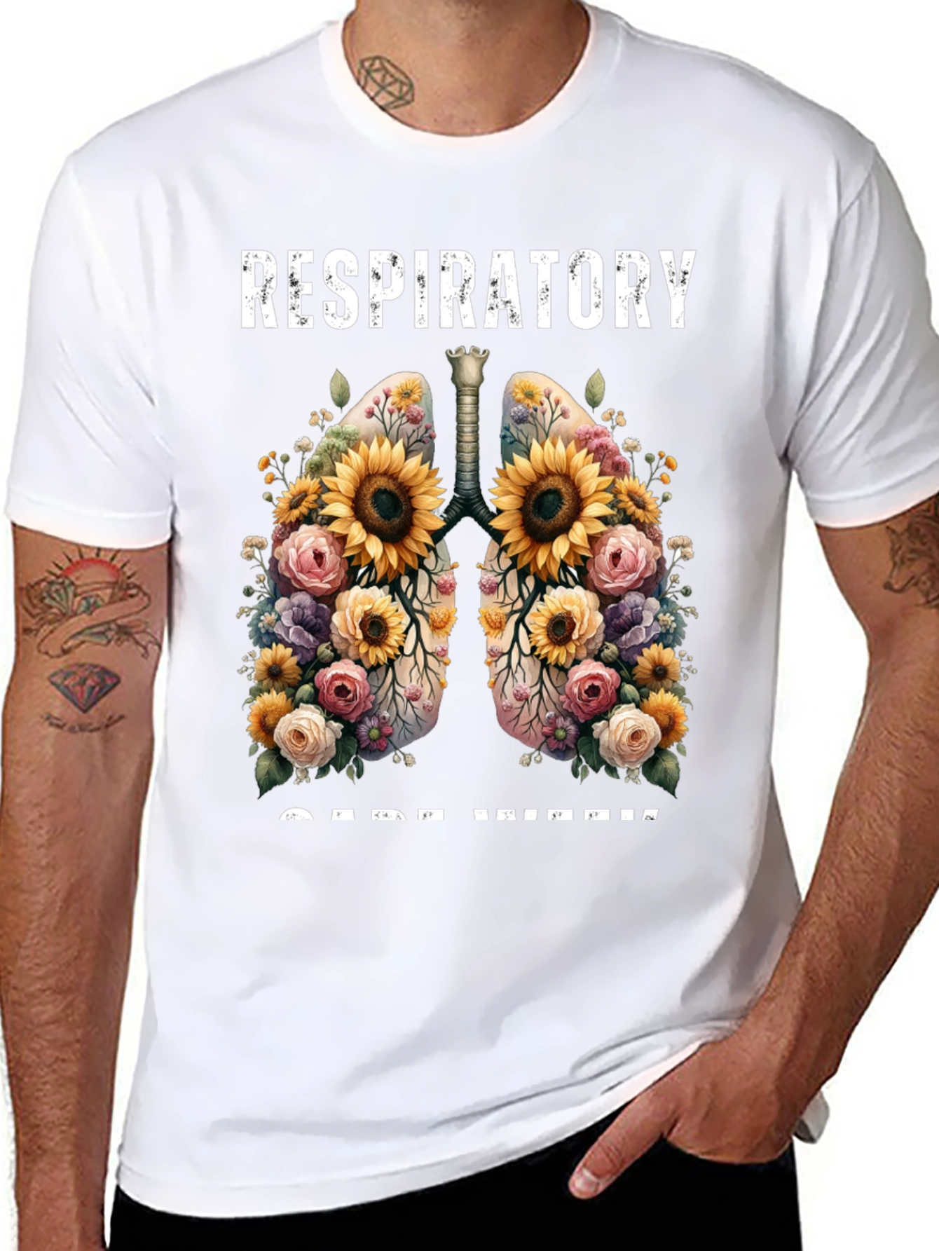 Respiratory Care Week Floral Lungs T-Shirt