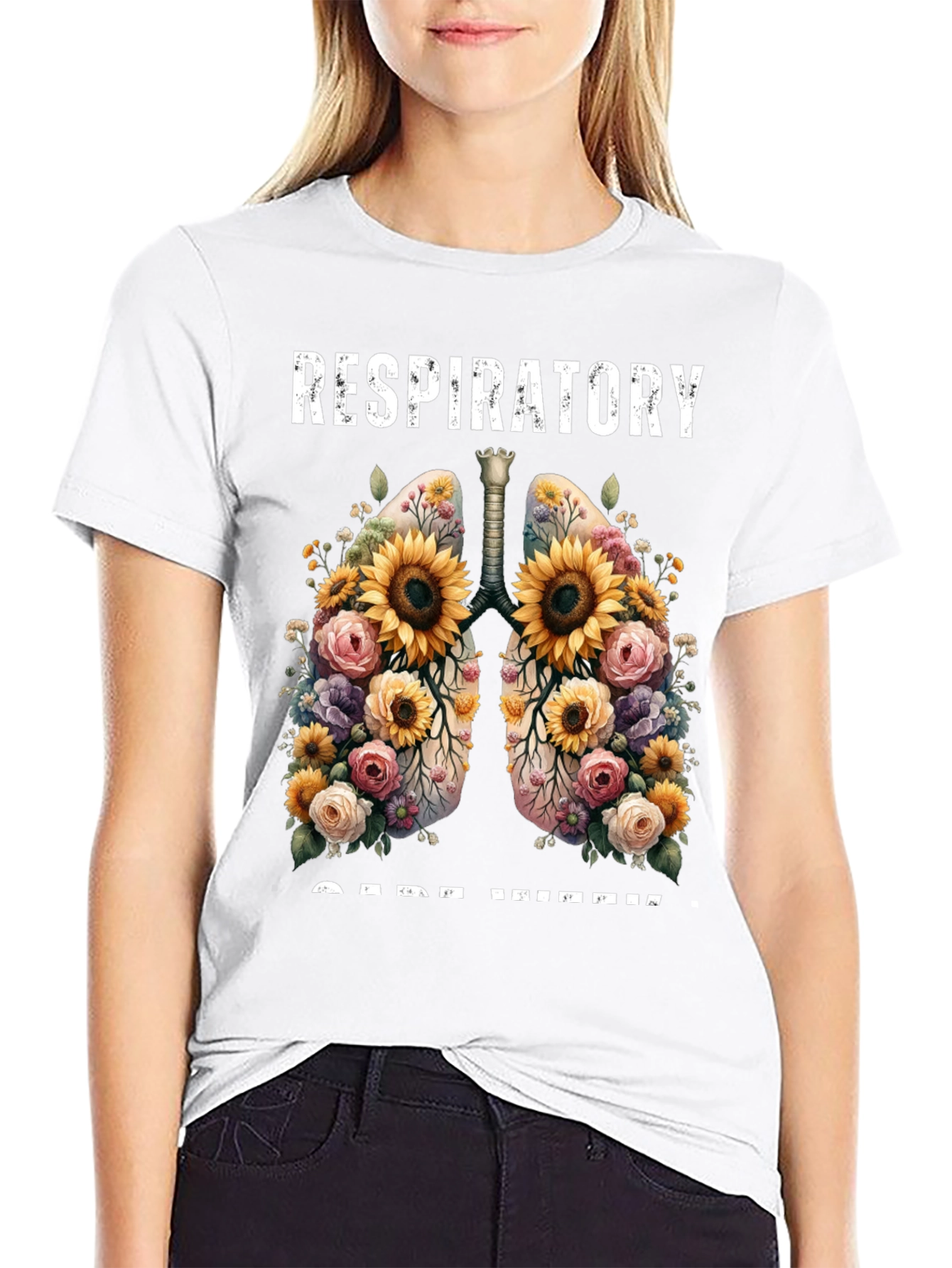 Respiratory Care Week Floral Lungs T-Shirt