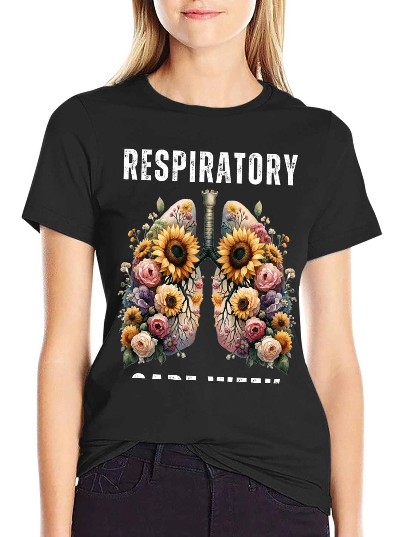 Respiratory Care Week Floral Lungs T-Shirt