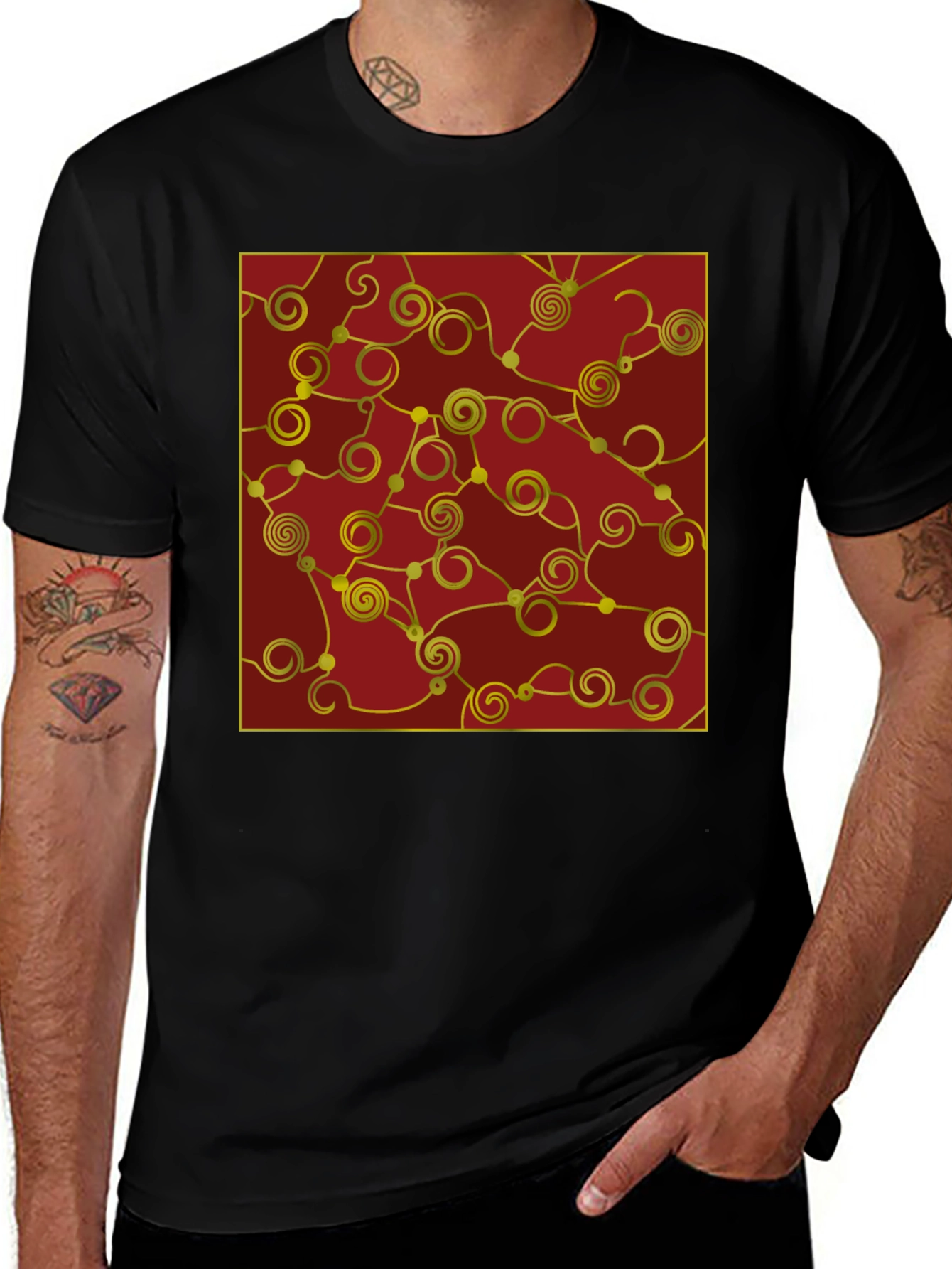 Abstract Swirl Graphic Tee - Modern Artistic Style