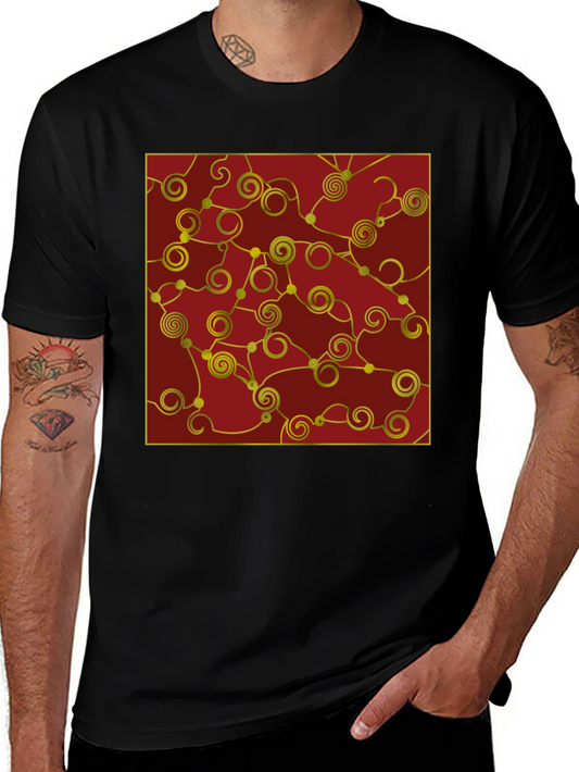 Abstract Swirl Graphic Tee - Modern Artistic Style