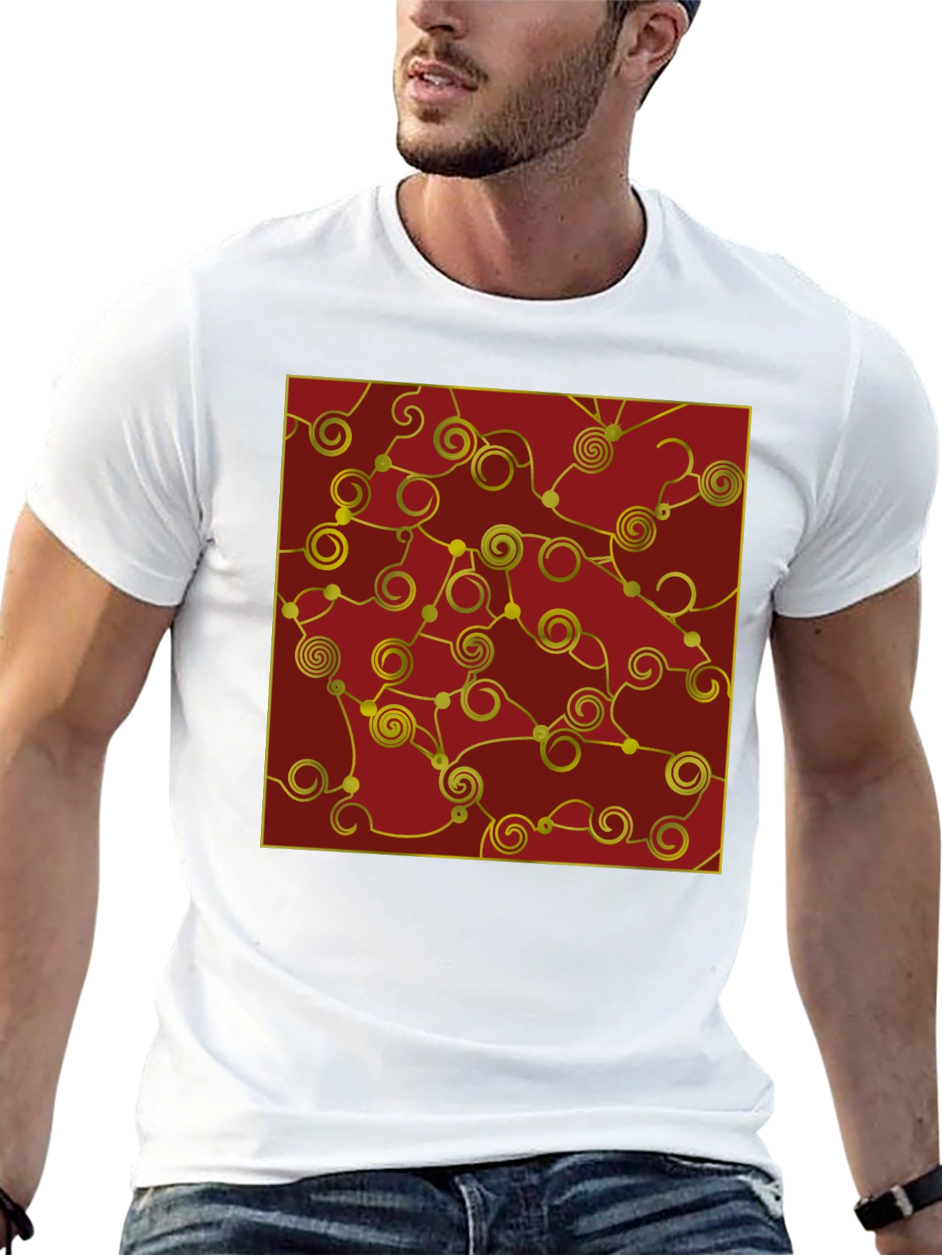 Abstract Swirl Graphic Tee - Modern Artistic Style