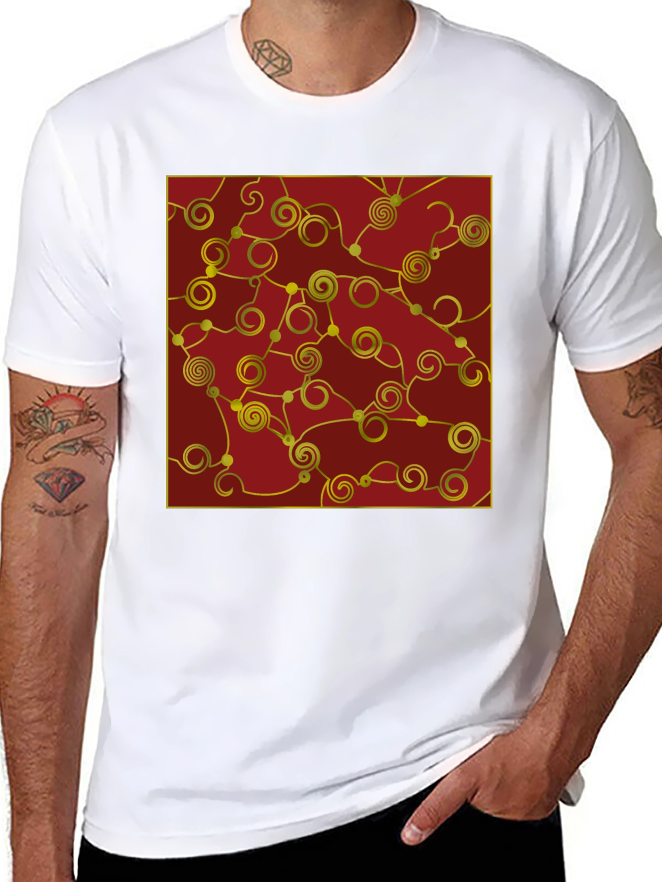 Abstract Swirl Graphic Tee - Modern Artistic Style