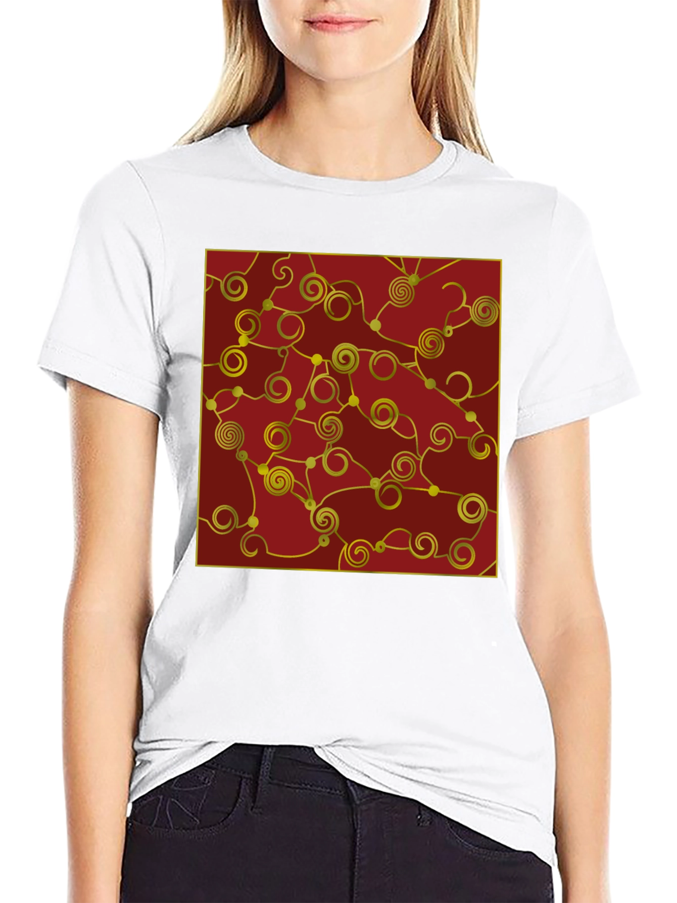 Abstract Swirl Graphic Tee - Modern Artistic Style
