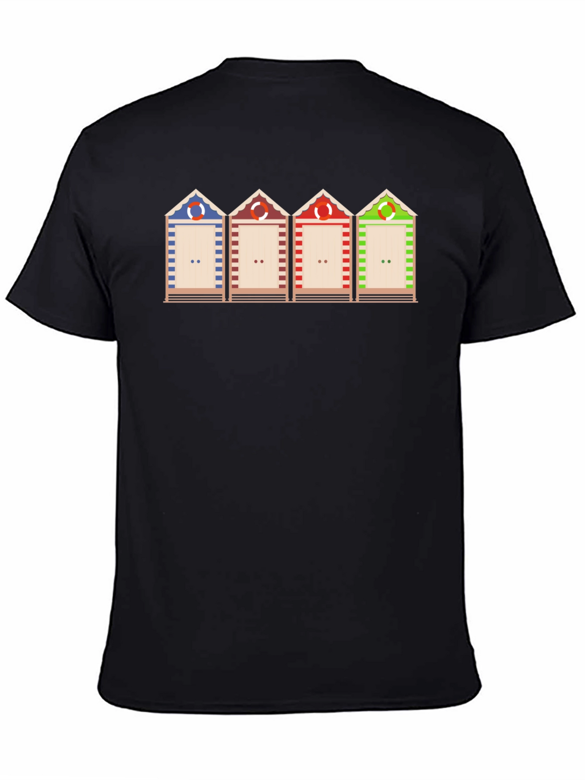 Beach Huts Graphic T-Shirt Unique Design