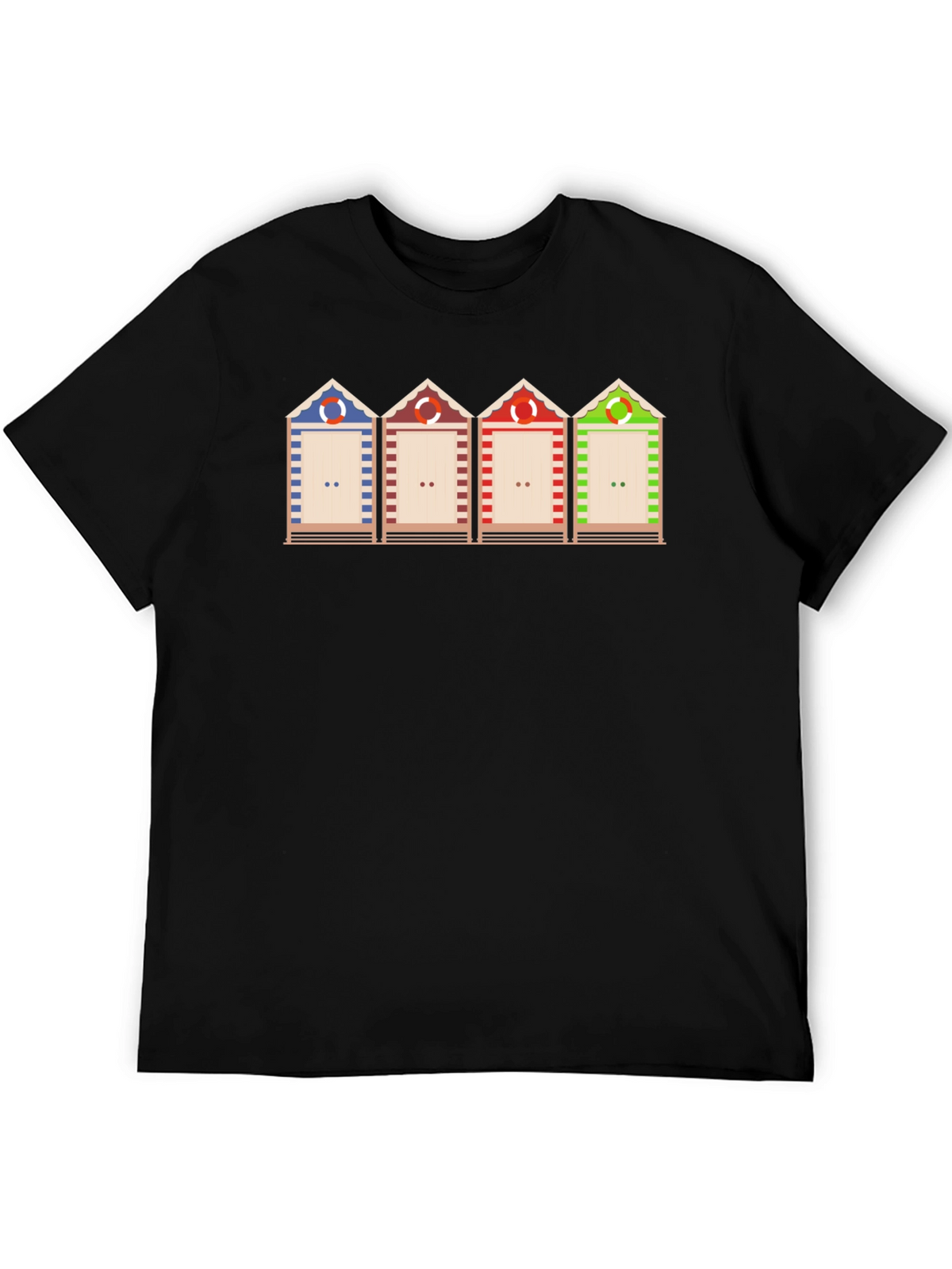 Beach Huts Graphic T-Shirt Unique Design