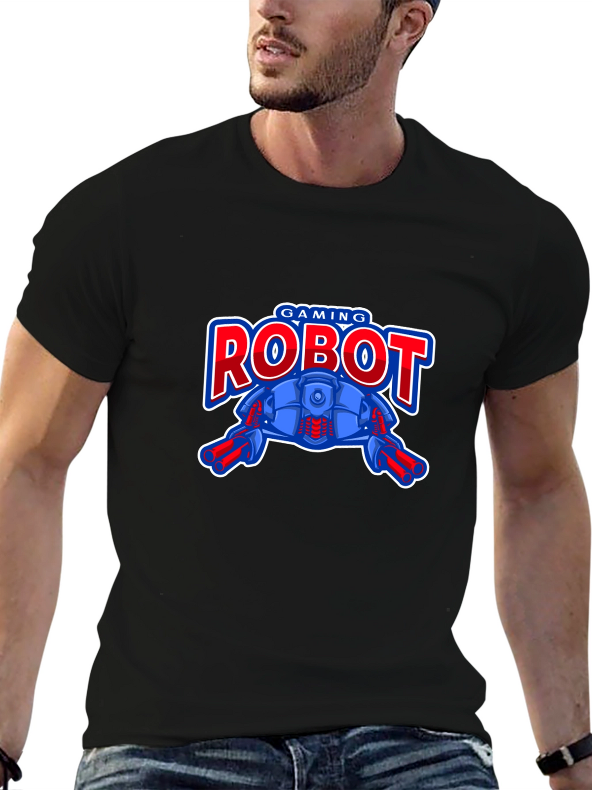 Gaming Robot Black T-Shirt for Gamers